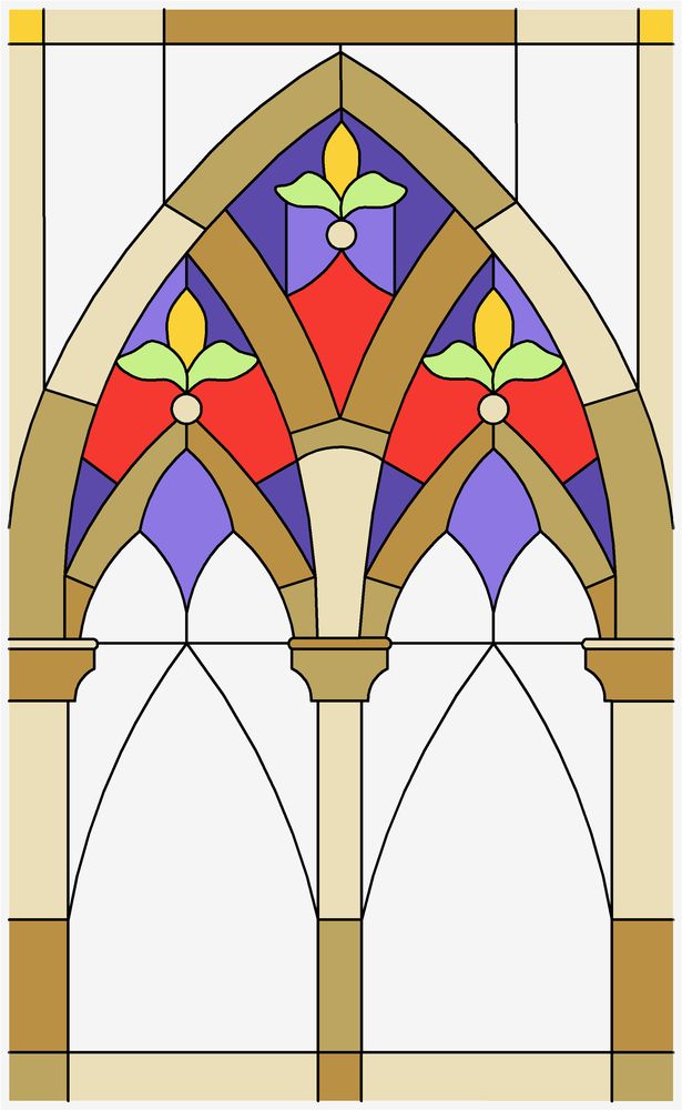 Готический витраж рисунок